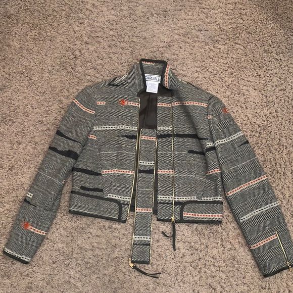 Vintage Carlisle Crop Moto Wool Jacket size 6 - Picture 11 of 16